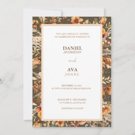 Traditionelle erdbraune Elegance - Einladung