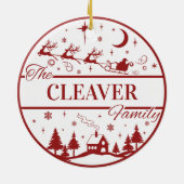 Traditionelle Familienname Custom Keepake Weihnach Keramik Ornament (Hinten)