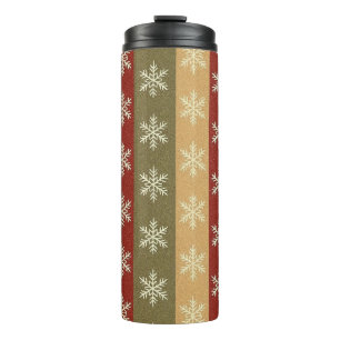 traditionelle farbige Weihnachts-Schneeflocke gest Thermosbecher