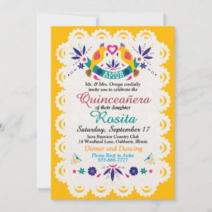 Traditionelle Fiesta Spanische Grenze Quinceanera Einladung