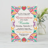 Traditionelle Fiesta Spanische Grenze Quinceanera Einladung (Stehend Vorderseite)