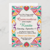 Traditionelle Fiesta Spanische Grenze Quinceanera Einladung (Vorne/Hinten)