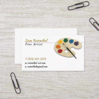 Traditionelle Fine Artist | Farbpalette und Pinsel Visitenkarte