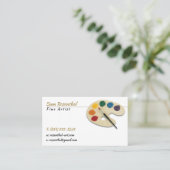 Traditionelle Fine Artist | Farbpalette und Pinsel Visitenkarte (Stehend Vorderseite)