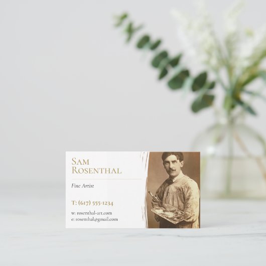Traditionelle Fine Artist | Künstlerisches Foto Visitenkarte (Stehend Vorderseite)