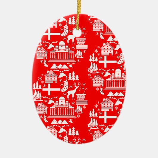 Traditionelle finnische Weihnachtsdekoration Keramik Ornament (Vorne)