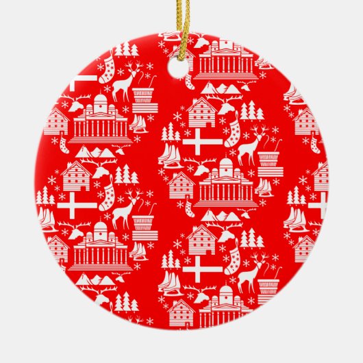 Traditionelle finnische Weihnachtsdekoration Keramik Ornament (Vorne)