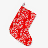 Traditionelle finnische Weihnachtsdekoration Kleiner Weihnachtsstrumpf (Vorderansicht (hängend))