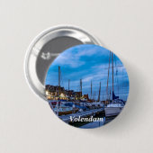 Traditionelle Fischerstadt Nachtszene Button (Vorne & Hinten)