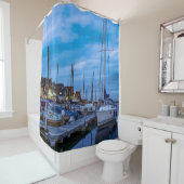 Traditionelle Fischerstadt Nachtszene Duschvorhang (Beispiel)