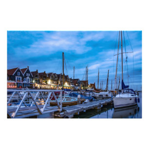 Traditionelle Fischerstadt Nachtszene Fotodruck