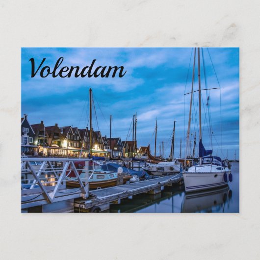 Traditionelle Fischerstadt Nachtszene Postkarte (Vorderseite)