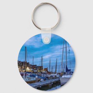 Traditionelle Fischerstadt Nachtszene Schlüsselanhänger