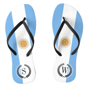 Traditionelle Flagge Argentiniens Badesandalen