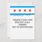 Traditionelle Flagge Chicagos Einladung (Vorderseite)