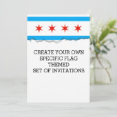 Traditionelle Flagge Chicagos Einladung (Stehend Vorderseite)