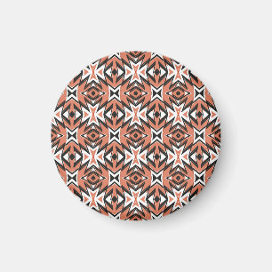 Traditionelle Fliesen, ethnische Korallen geometri Magnet
