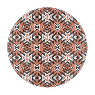 Traditionelle Fliesen, ethnische Korallen geometri Schneidebrett