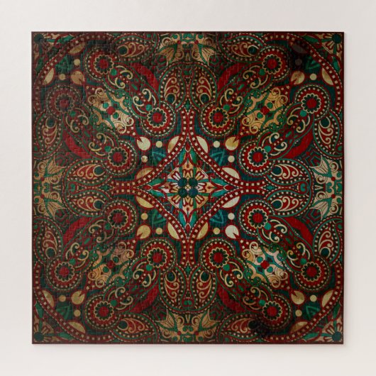 Traditionelle Floral Paisley Bandanna Grunge Puzzle (Vertikal)