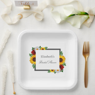 Traditionelle Florale Hochzeitsdusche Pappteller