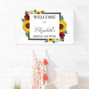 Traditionelle Florale Hochzeitsshower Banner