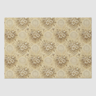 Traditionelle Florale Perlen- und Spitzen-Hochzeit Seidenpapier