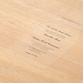 Traditionelle formale Elegante Minimalistische Hoc Acryleinladungen (Ablage )