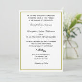 Traditionelle formale Gold Schwarz Hochzeit Invita Einladung (Stehend Vorderseite)