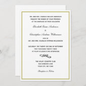 Traditionelle formale Gold Schwarz Hochzeit Invita Einladung (Vorne/Hinten)