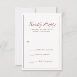 Traditionelle formale Terracotta RSVP Karte