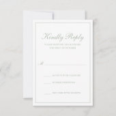 Traditionelle formelle Hochzeit RSVP Karte (Vorderseite)