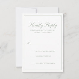 Traditionelle formelle Hochzeit RSVP Karte