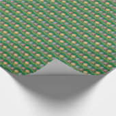 Traditionelle frohe Weihnachtsgrün-Ornamente Geschenkpapier (Ecke)