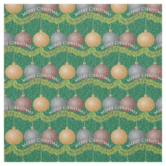 Traditionelle frohe Weihnachtsgrün-Ornamente Stoff (Muster)