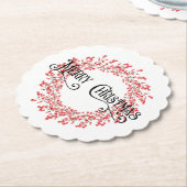 Traditionelle frohe Weihnachtsgrüße Berry Wreath Untersetzer (angewinkelt)