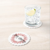 Traditionelle frohe Weihnachtsgrüße Berry Wreath Untersetzer (Vor Ort)