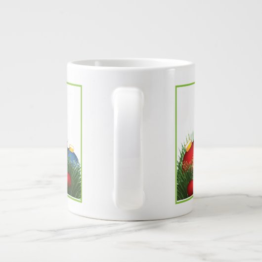 Traditionelle frohe Weihnachtsgrüße mit Ornament Jumbo-Tasse (Rückseite)