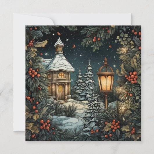 Traditionelle frohe Weihnachtskarte Feiertagskarte (Vorderseite)