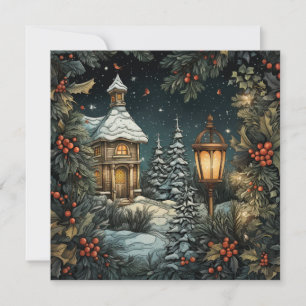 Traditionelle frohe Weihnachtskarte Feiertagskarte