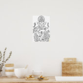 Traditionelle Ganesha-Linienkunst Poster (Küche)