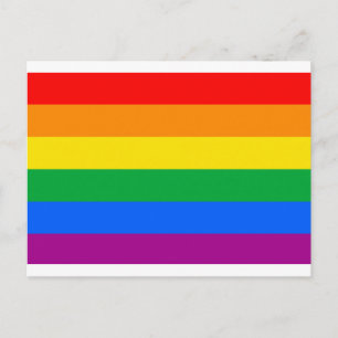 Traditionelle Gay-Pride-Flagge Postkarte