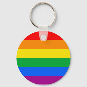 Traditionelle Gay-Pride-Flagge Schlüsselanhänger