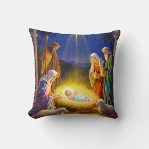 Traditionelle Geburt Christi Heilige Familie Kissen