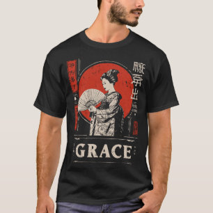Traditionelle Geisha Japanische Kunst der roten So T-Shirt