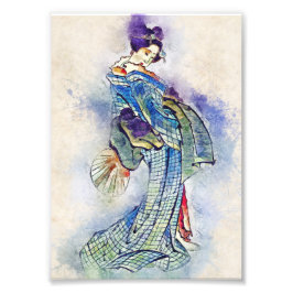 Traditionelle Geisha Vintag Hokusai japan art Fotodruck