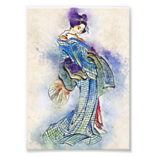 Traditionelle Geisha Vintag Hokusai japan art Fotodruck