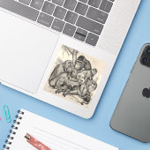 traditionelle Gemäldebilder  Aufkleber (Laptop mit iPhone)