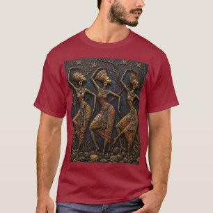 Traditionelle geschnitzte afrikanische Tänzer, alt T-Shirt