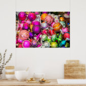 Traditionelle Glasdekorationen auf dem Weihnachtsm Poster (Küche)