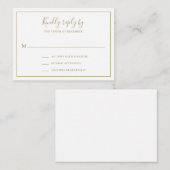 Traditionelle Gold Elegant Mini Wedding RSVP Karte (Vorne/Hinten)